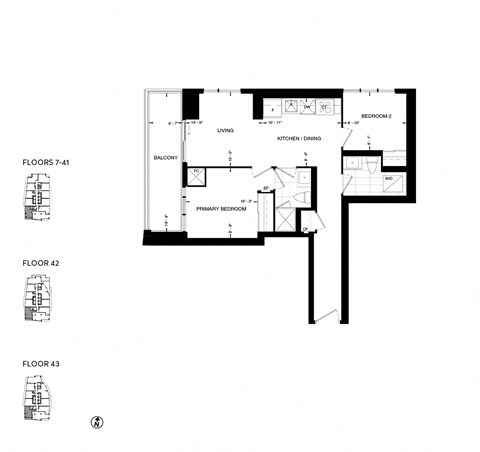 the floor plan of rooms a and b